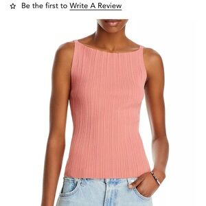 NWT PAIGE yuelia peachy Pink Sleeveless Top size large